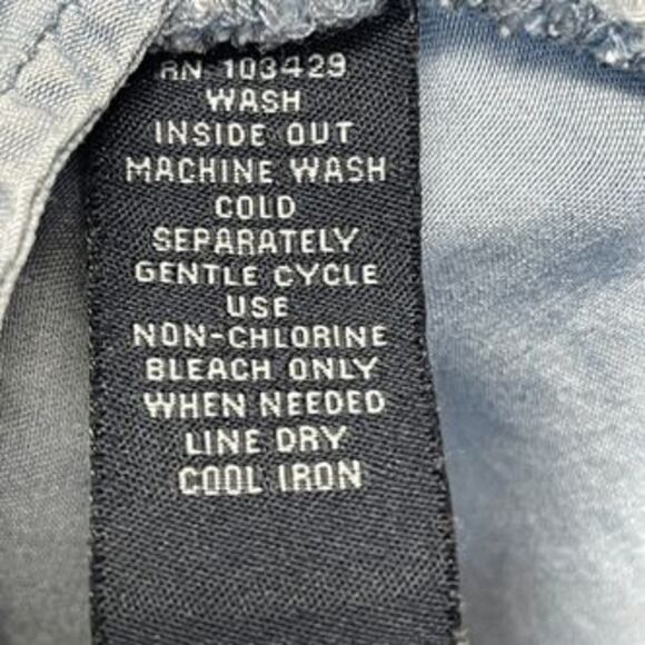 TERRE BLEUE Women’s Sleeveless Dress XL Blue Embroidered Floral Button Front - Picture 8 of 11